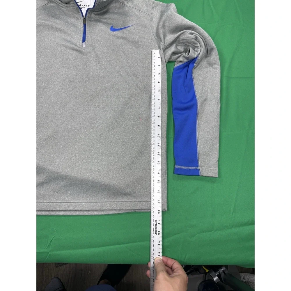 Nike Therma Fit Quarter Zip Pullover Gray Blue Mens Medium Athletic Running